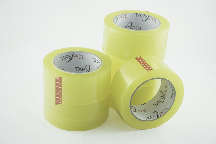 Tapepol - Przezroczysta taśma klejąca Bopp Super mocna, akrylowa taśma pakowa 45mic*48mm*100m